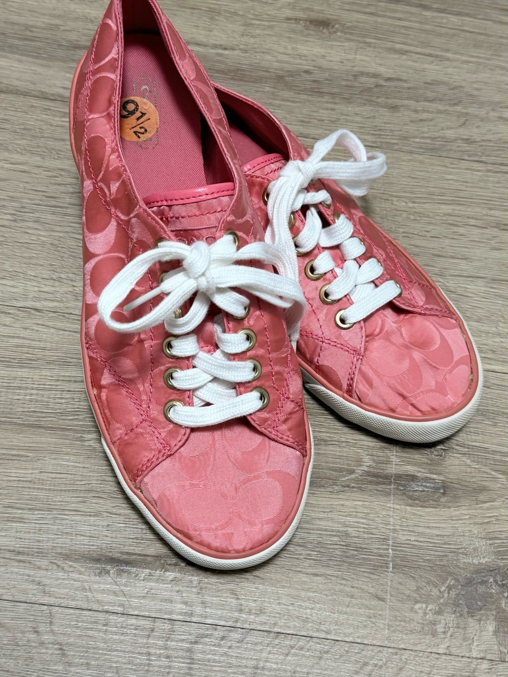Y2K Coach Pink Monogram Lace-Up Sneakers